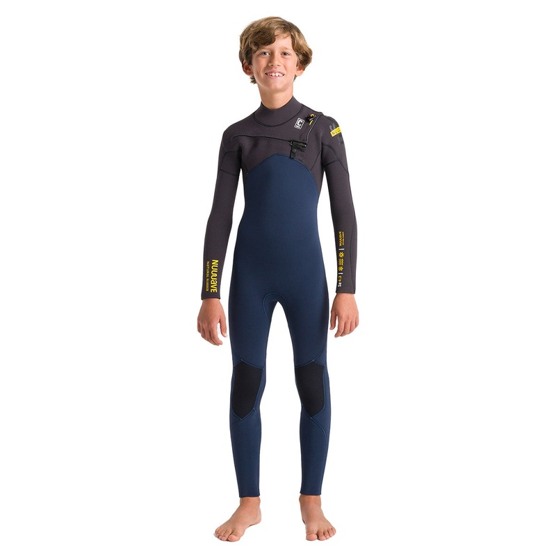 C-Skins Junior NuWave Session 4/3mm Chest Zip Wetsuit – Bluestone/Meteor – 2025