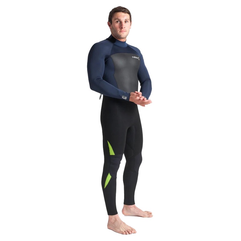 C-Skins Legend 4/3mm Back Zip Wetsuit – Black/Bluestone/Lime