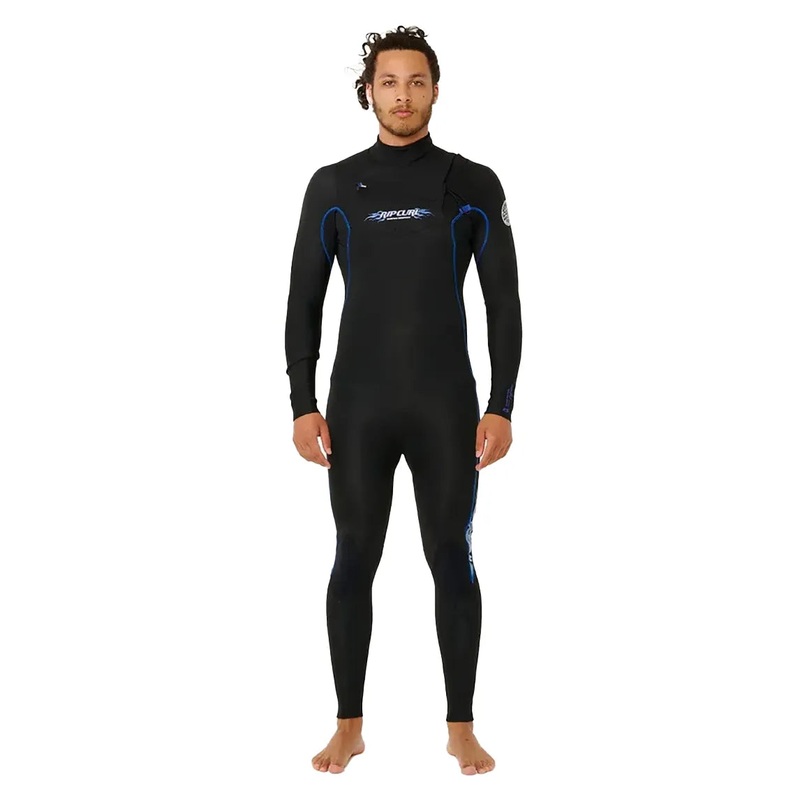 Rip Curl Dawn Patrol Performance 3/2mm Chest Zip Wetsuit – Black/Blue – 2024
