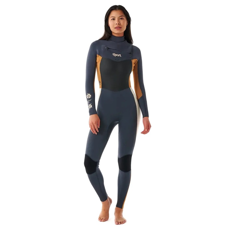 Rip Curl Womens Dawn Patrol 4/3mm Chest Zip Wetsuit – Light Brown – 2024