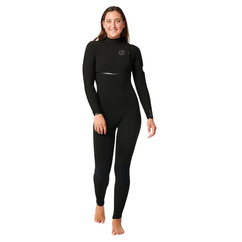 Rip Curl Womens E Bomb 4/3mm Zip Free Wetsuit – Black – 2024