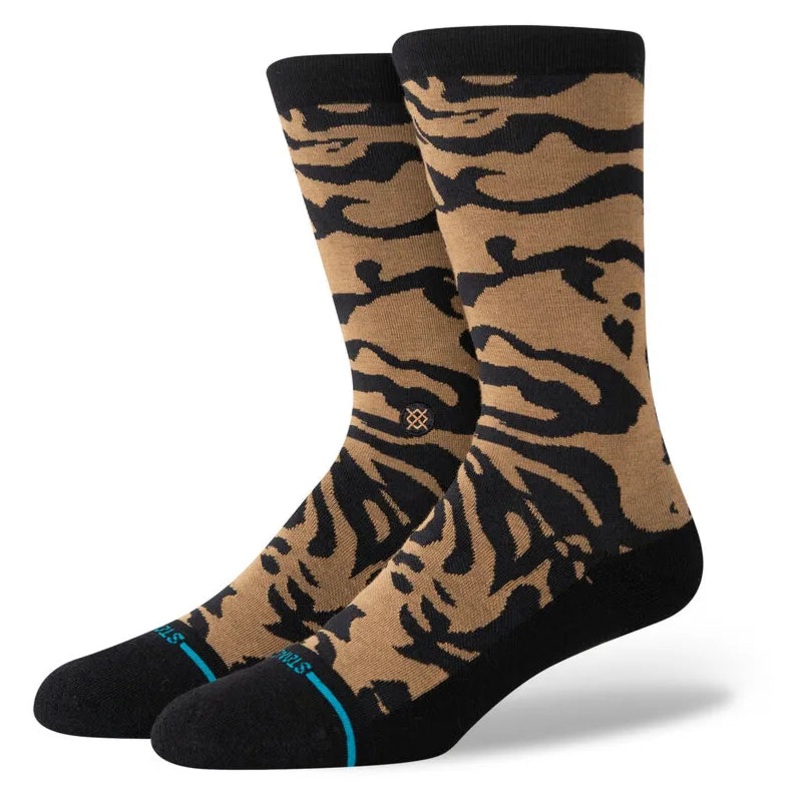 Stance Socks Animalistic Crew – Black / Brown