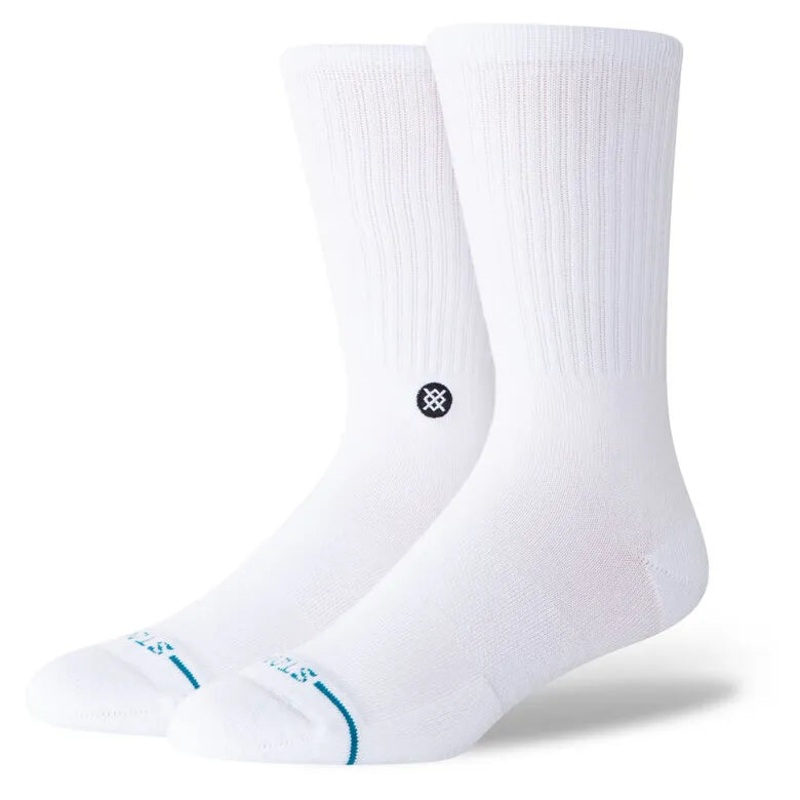 Stance Socks Icon Crew – White/Black