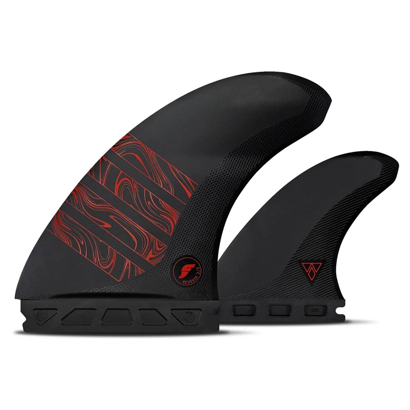 Futures Fins 3/2 Alpha Reverse Twin +1 Fin Set – Carbon/Red