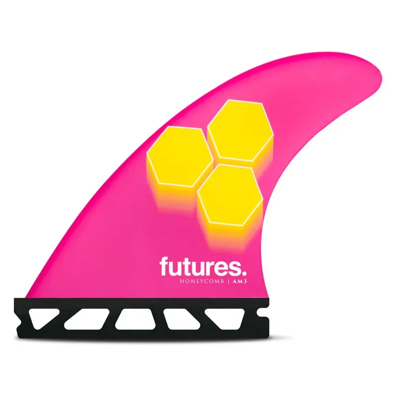 Futures Fins AM3 Honeycomb Tri Fin Set – Pink/Yellow