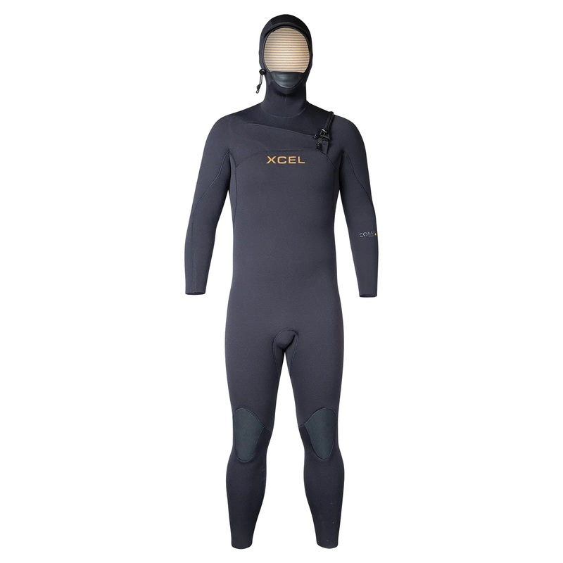 Xcel Comp+ Hooded 5/4mm Chest Zip Wetsuit – Black 24/25