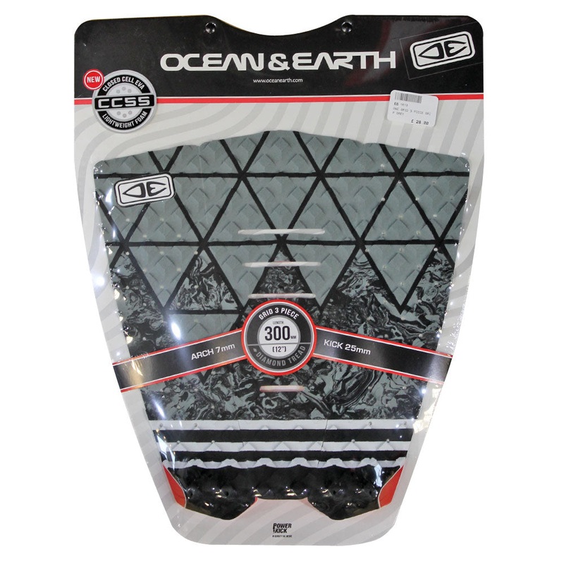 Ocean & Earth Grid 3 Piece Tail Pad – Grey