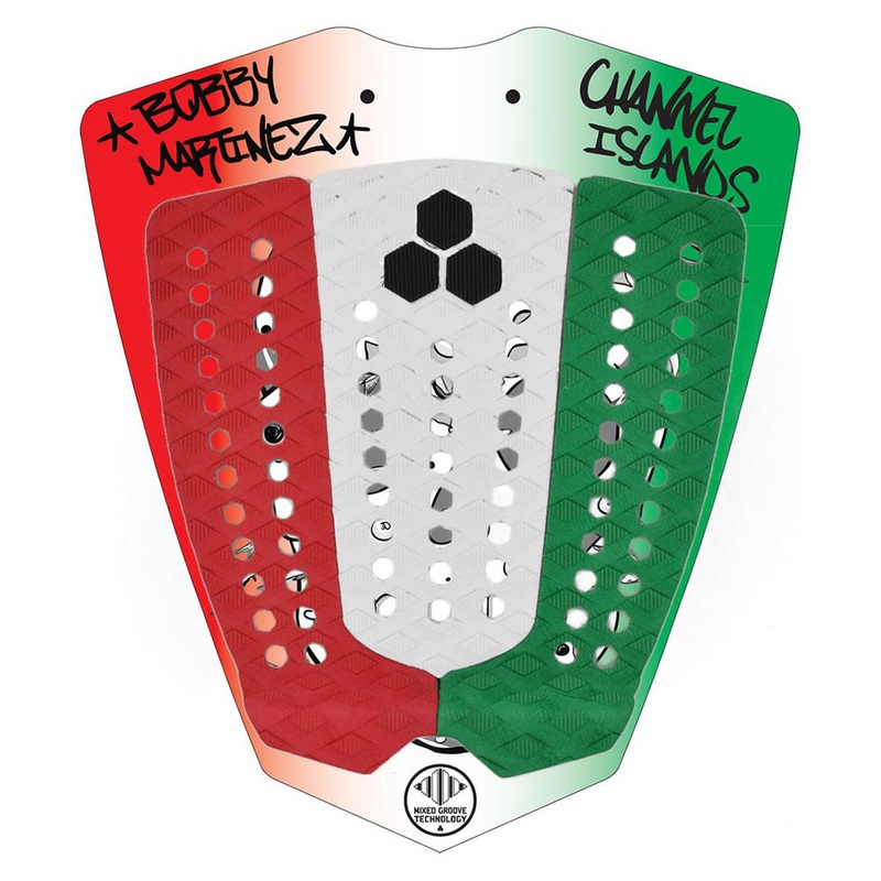 Channel Islands Bobby Martinez 3 Piece Deck Pad – Red/White/Green