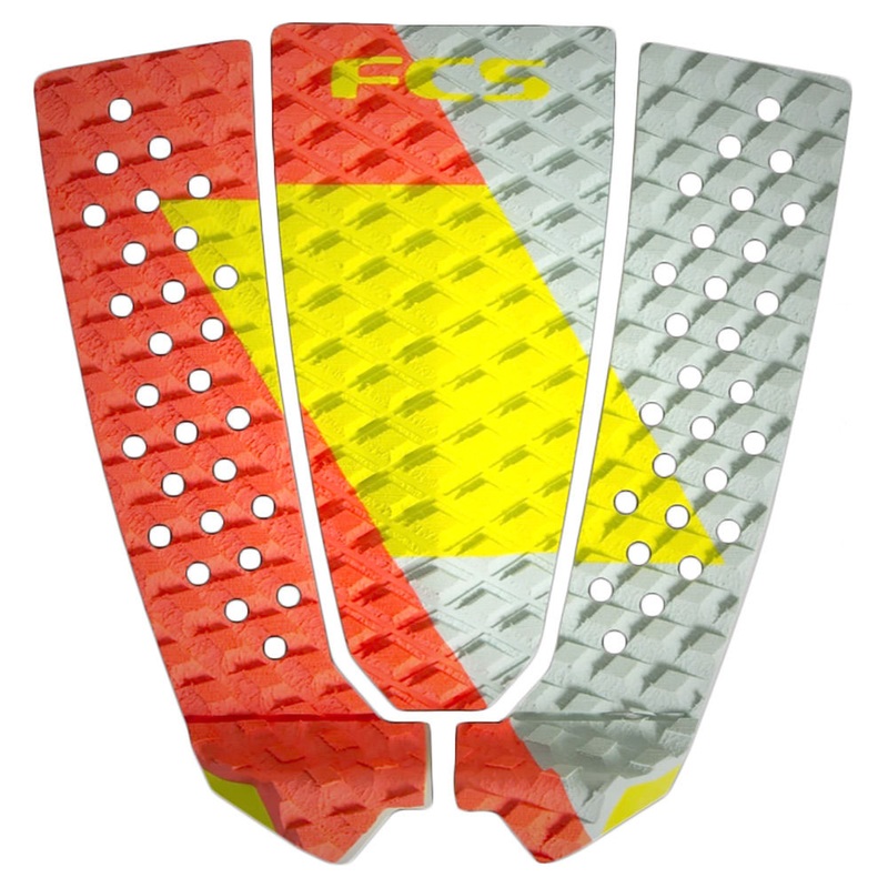 FCS Toledo 3 Piece Deck Pad – Red/Lime/Slate