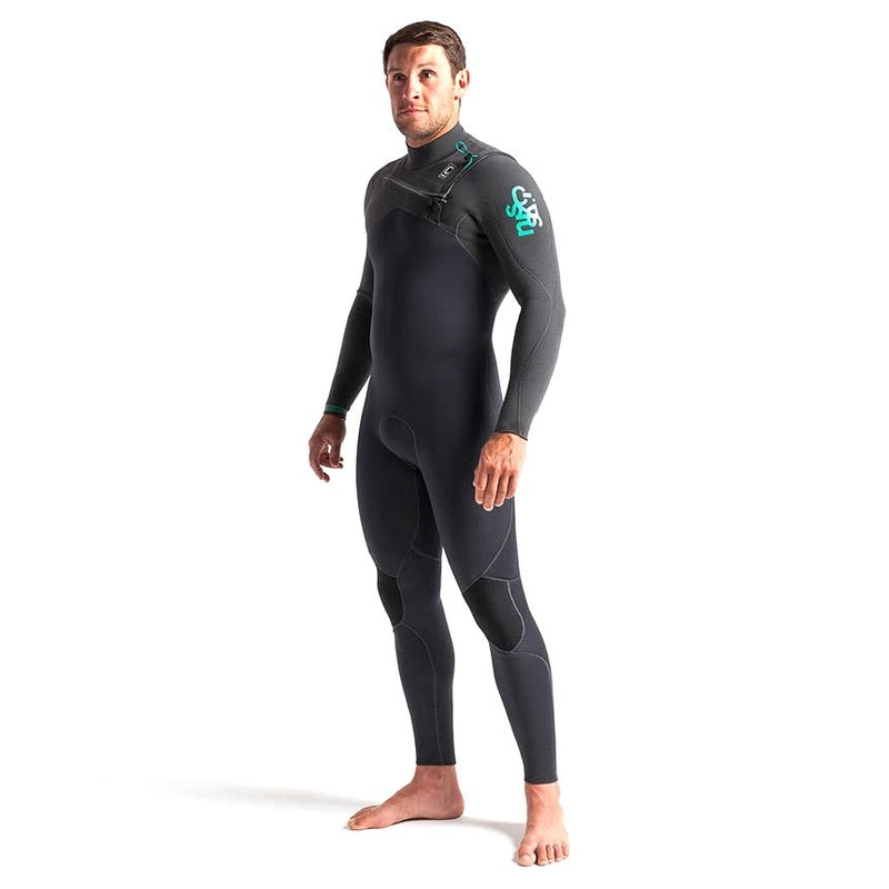 C-Skins Rewired 4/3mm Chest Zip Wetsuit – Anthracite/Charcoal/Green