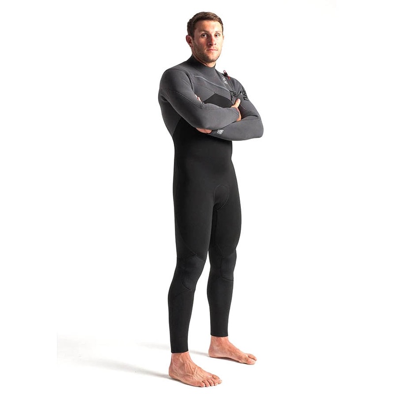 C-Skins Rewired 5/4mm Chest Zip Wetsuit – Black/Charcoal/Diamond/Red