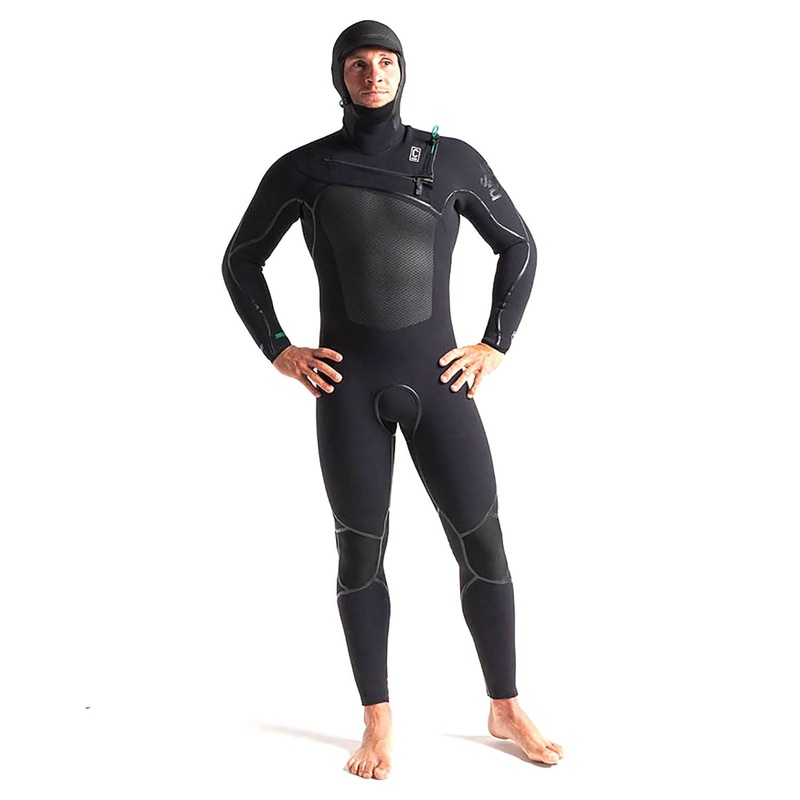 C-Skins Wired 5/4mm Hooded Chest Zip Wetsuit – Black Diamond