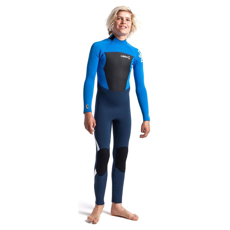 C-Skins Junior Legend 4/3mm Back Zip Wetsuit – Blue Stone/Cyan/White