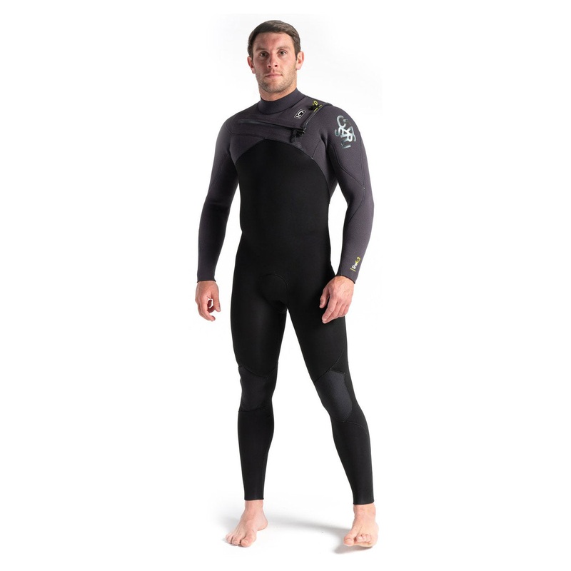 C-Skins Rewired 4/3mm Chest Zip Wetsuit – Black/Meteor/Lime