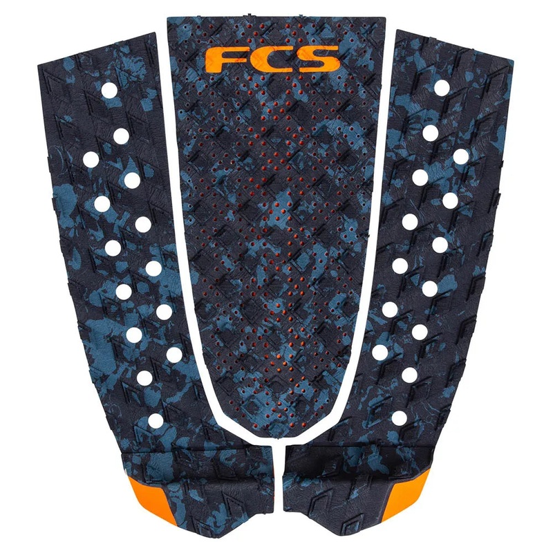 FCS T3 3 Piece Deck Pad – Blue Fleck/Orange
