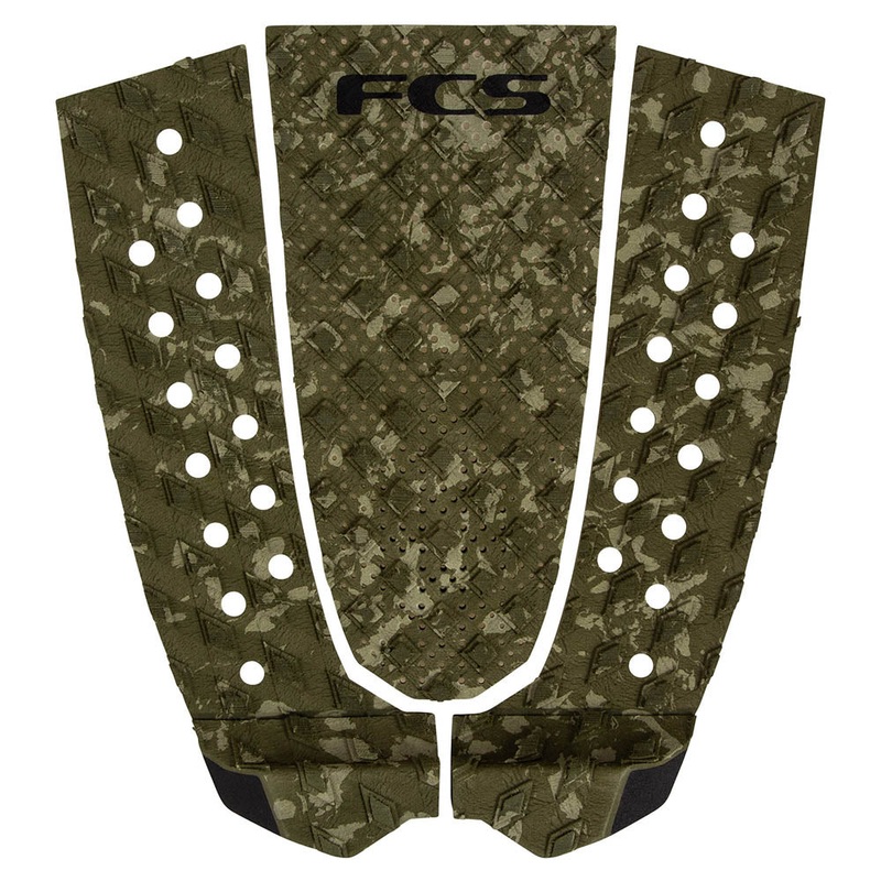FCS T3 3 Piece Deck Pad – Olive Fleck/Black