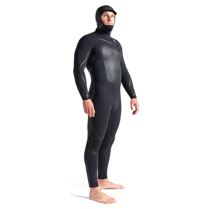 C-Skins Wired 5/4mm LQS Hooded Chest Zip Wetsuit – Black