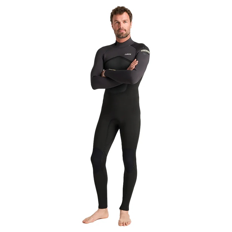 C-Skins NuWave Legend 4/3mm Back Zip Wetsuit – Black/Meteor/Yellow – 2025