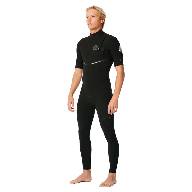Rip Curl E Bomb 2/2mm Short Sleeve Zip Free Wetsuit – Black – 2025