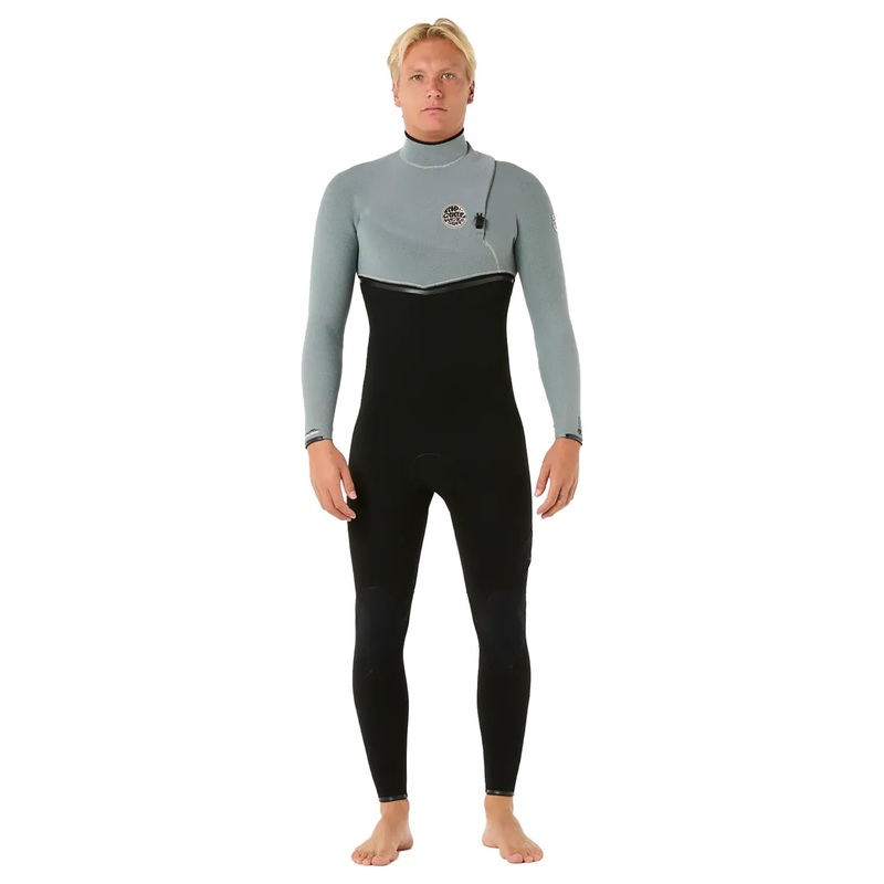 Rip Curl E Bomb 4/3mm Mens Zip Free Wetsuit – Iced Grey 2025