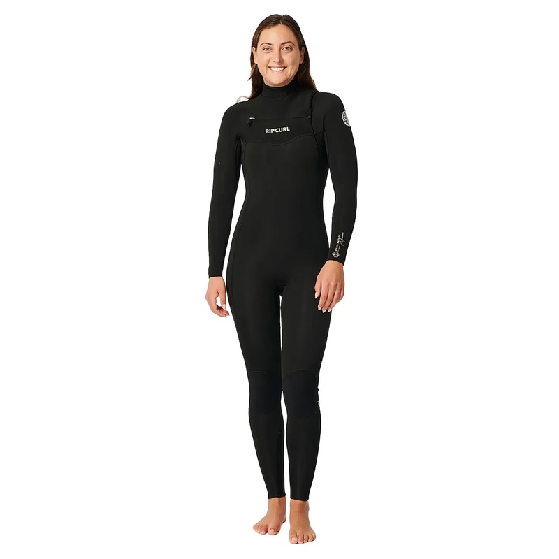 Rip Curl Women’s Dawn Patrol Performance 4/3mm Chest Zip Wetsuit – Black 2025