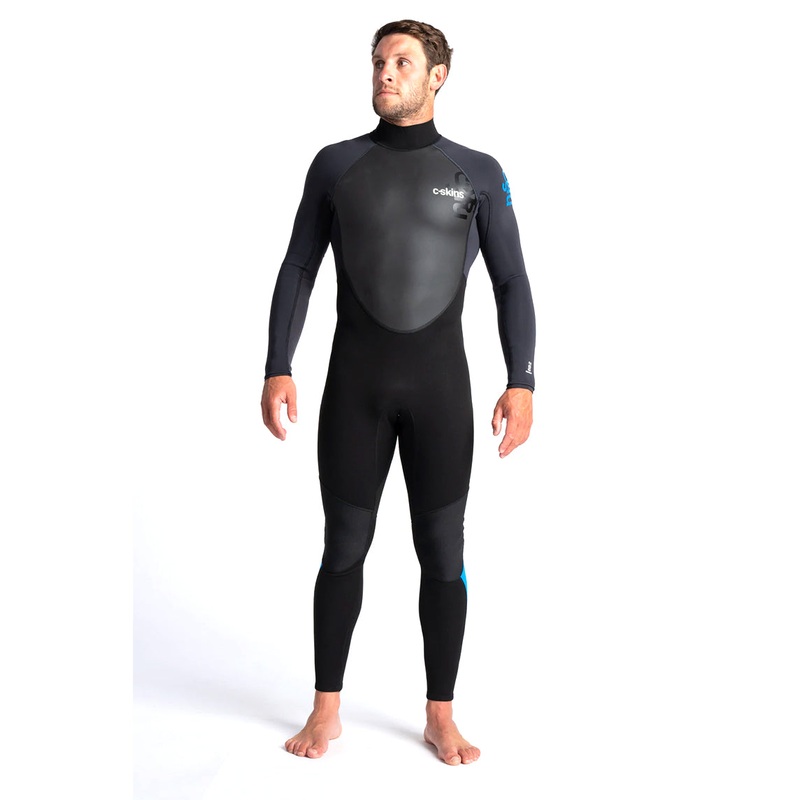 C-Skins Element 3/2mm Back Zip Wetsuit – Black/Anthracite/Cyan