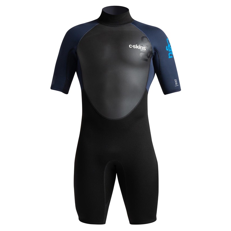 C-Skins Element 3/2mm Shorty Back Zip Wetsuit – Black/Slate/Cyan