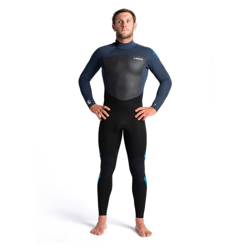 C-Skins Legend 3/2mm Back Zip Wetsuit – Black/Blue/Cyan