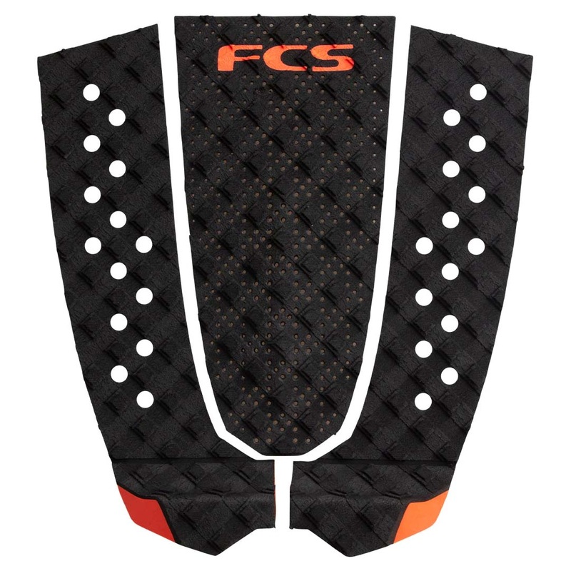 FCS T3 3 Piece Deck Pad – Black/Fire