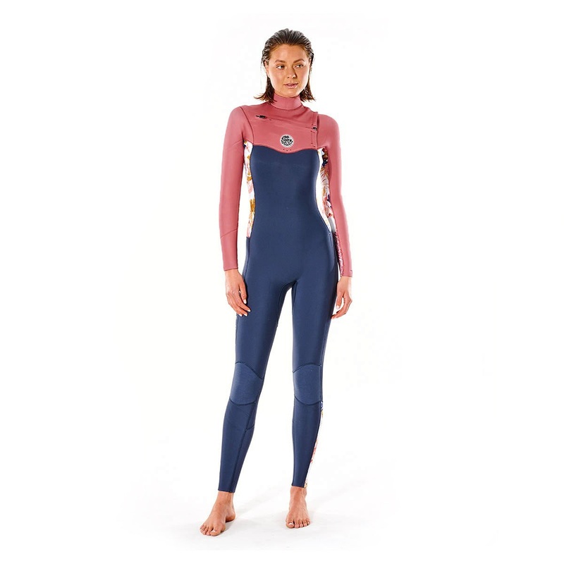 Rip Curl Women’s Dawn Patrol 4/3mm Chest Zip Wetsuit – Slate Rose