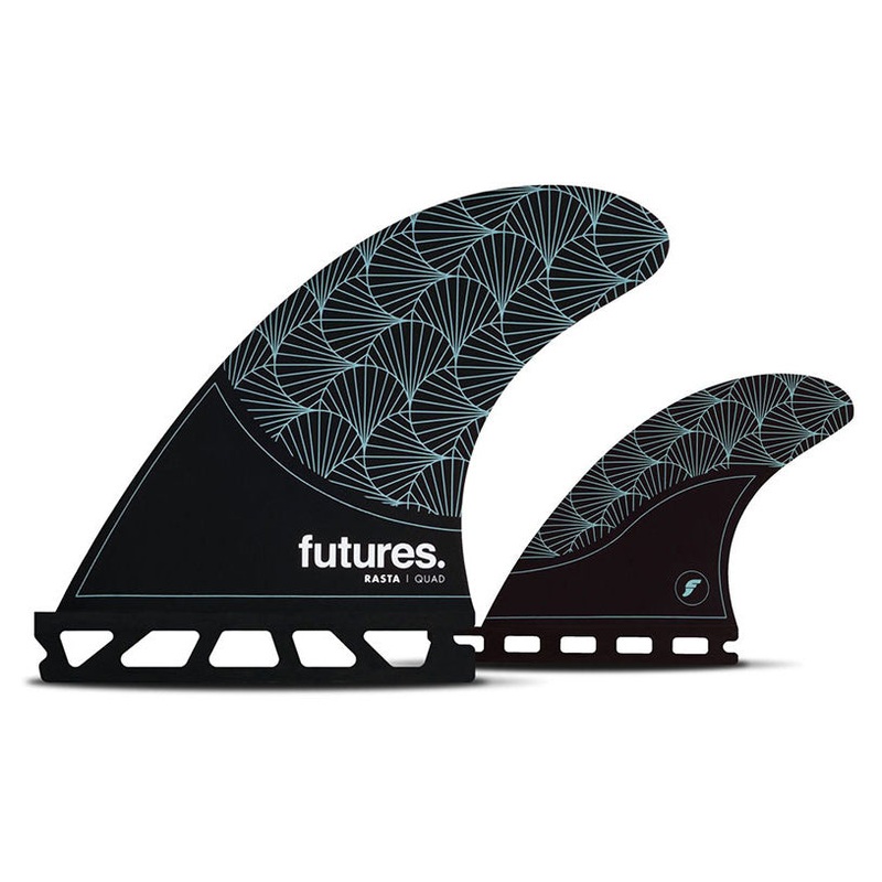 Futures Fins Rasta Honeycomb Quad Fin Set – Black/Teal