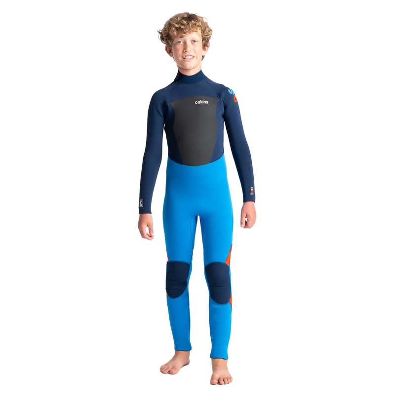 C-Skins Junior Legend 5/4/3mm Back Zip Wetsuit – Cyan/Slate/Multi