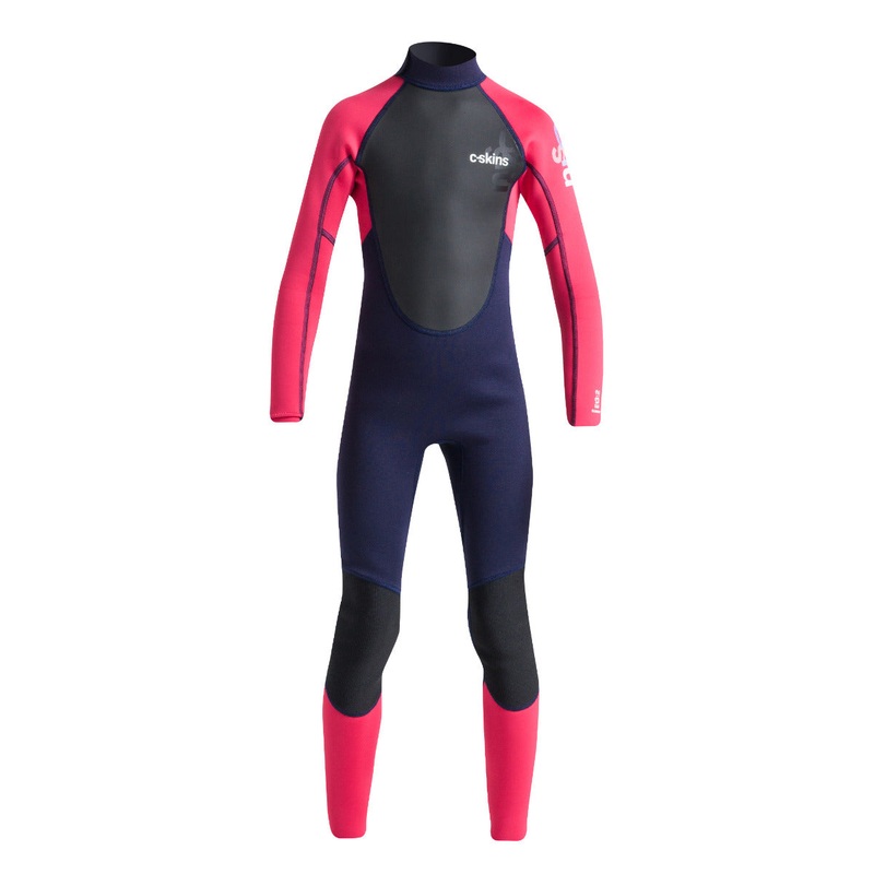 C-Skins Junior Element 3/2mm Back Zip Wetsuit – Slate/Coral/Multi
