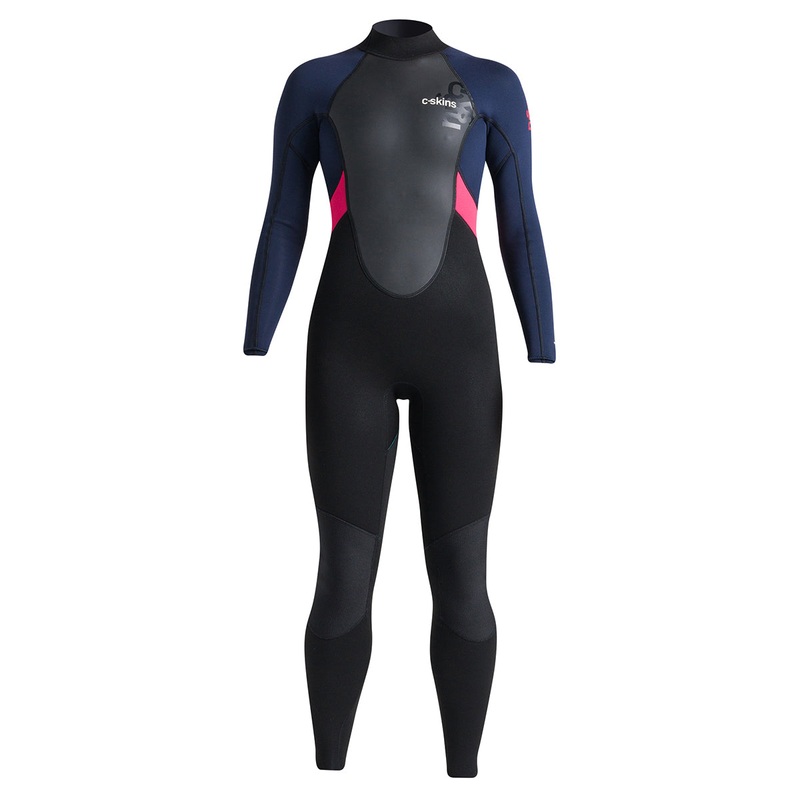C-Skins Women’s Element 3/2mm Back Zip Wetsuit – Slate/Coral