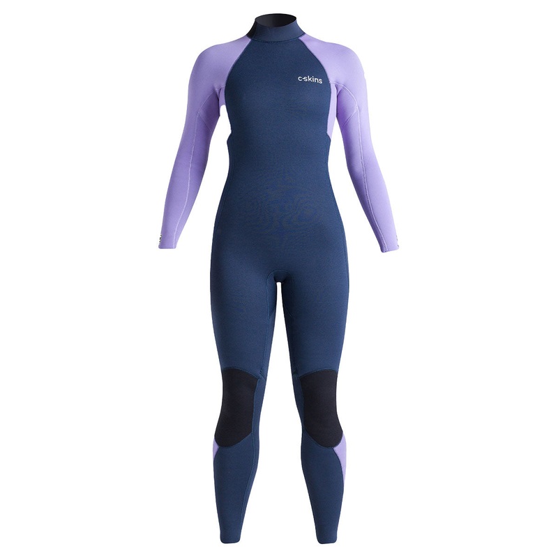 C-Skins Women’s Surflite 3/2mm Back Zip Wetsuit – Bluestone/Lilac/White