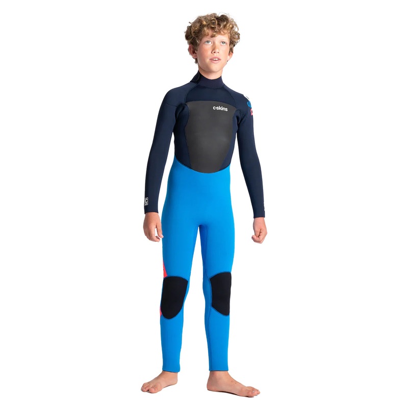 C-Skins Junior Legend 4/3mm Back Zip Wetsuit – Cyan/Slate/Multi