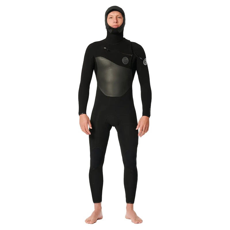 Rip Curl Flashbomb 5/4 Chest Zip Hooded Wetsuit – Black – 23/24