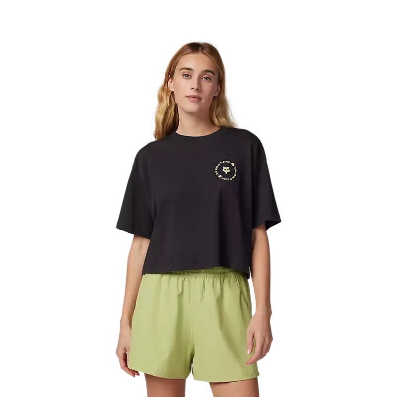 W BYRD CROP SS TEE [BLK]