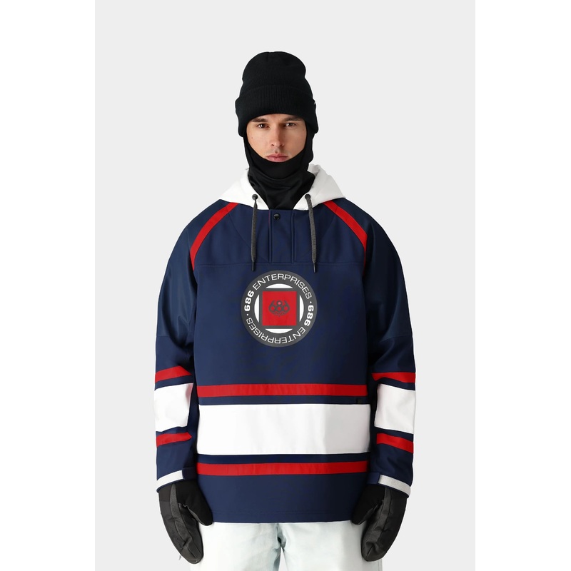 M HOODY XXL NAVY/ SLAPSHOT WTPRF