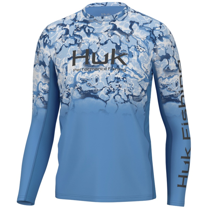Huk Icon X Long Sleeve Crew Inside Reef Fade