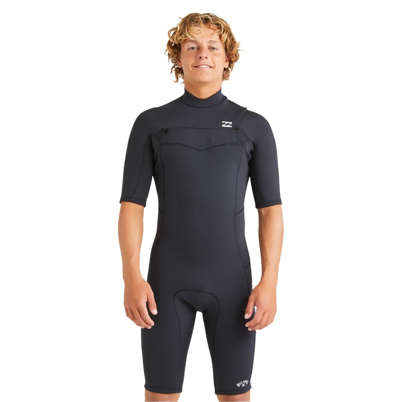 Billabong Mens 2/2mm Absolute Natural Chest Zip Short Sleeve Springsuit