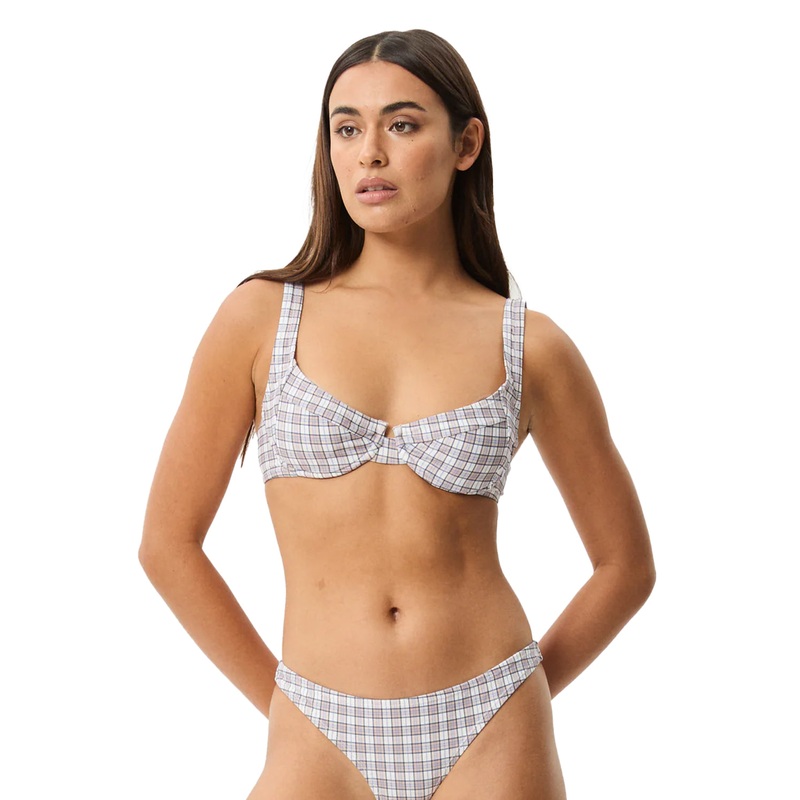 Afends Womens Drew Check Bikini Top