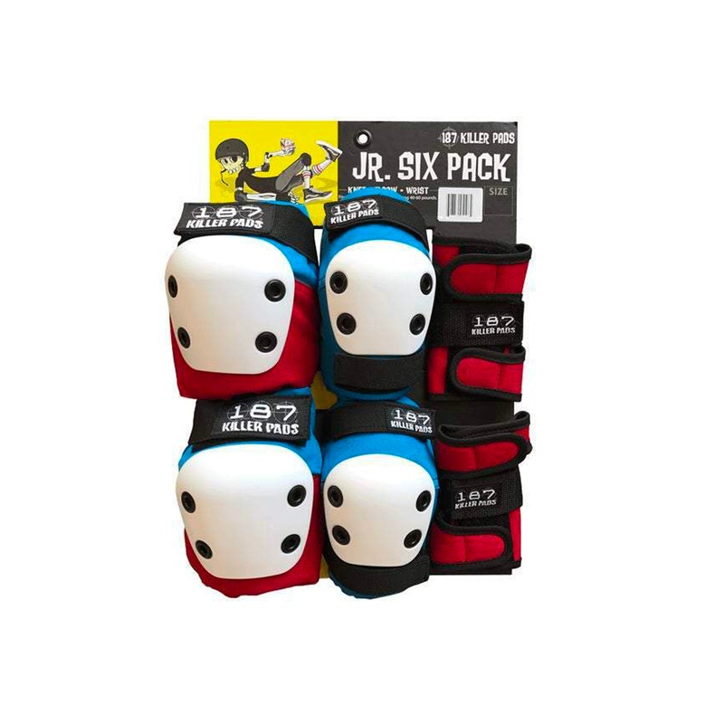 187 Killer Pads Junior Six Pack – Red / White / Blue