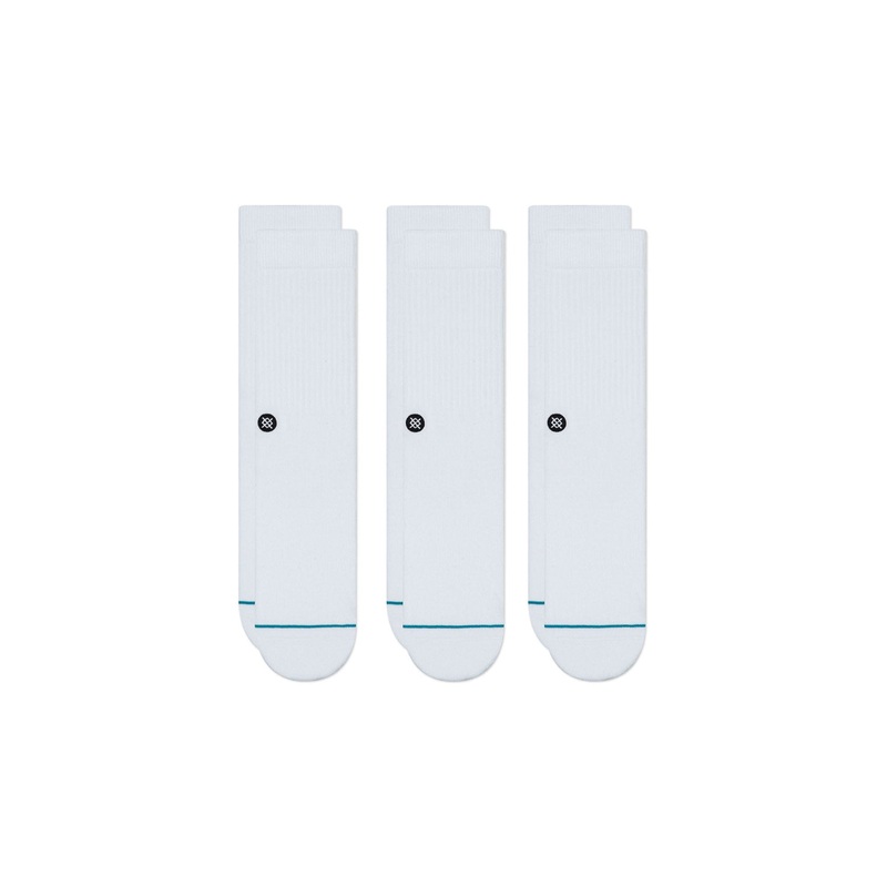 Stance Mens ‘ICON’ 3 Pack Socks – White