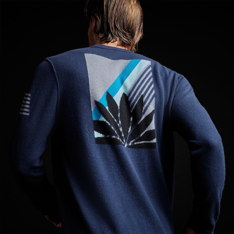 Agave Graphic Recycled Cashmere Sweater – Prussian