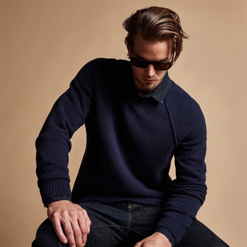 Bayshore Cashmere Blend Sweater – Navy