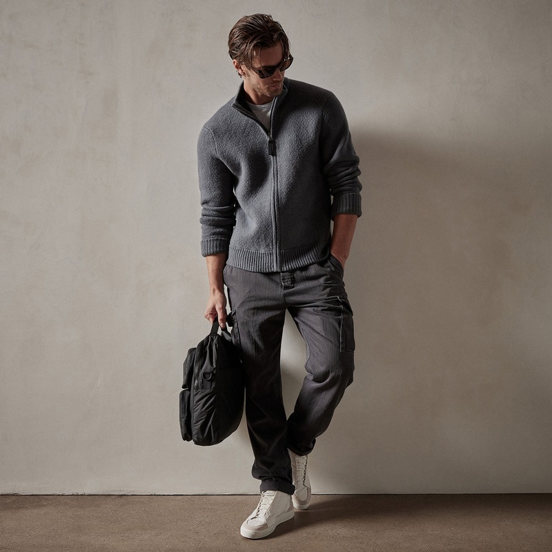 Cashmere Blend Zip Cardigan – Flint