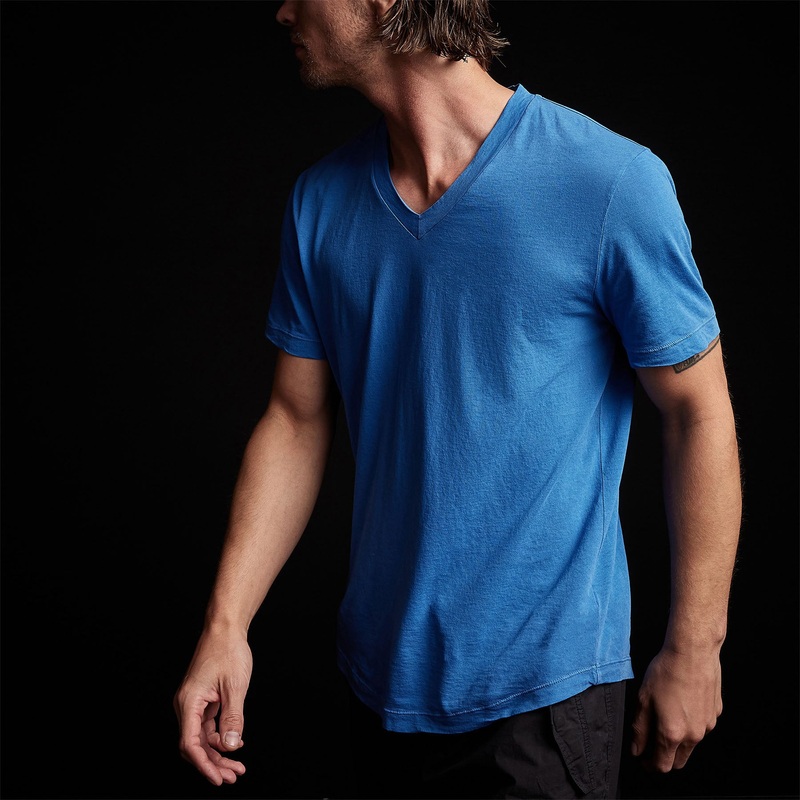 Clear Jersey V Neck – Electric Blue Pigment