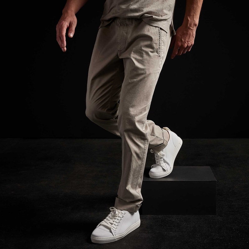Cotton Linen Cuffed Trouser – Silt Pigment