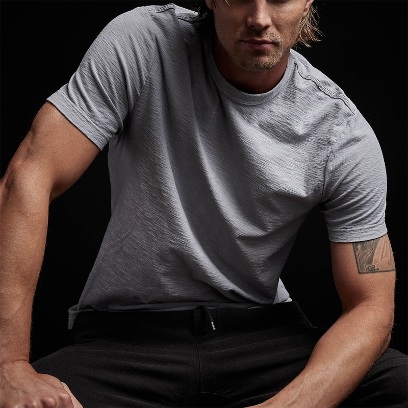 Reverse Slub Jersey Short Sleeve Crew – Blue Fog Pigment